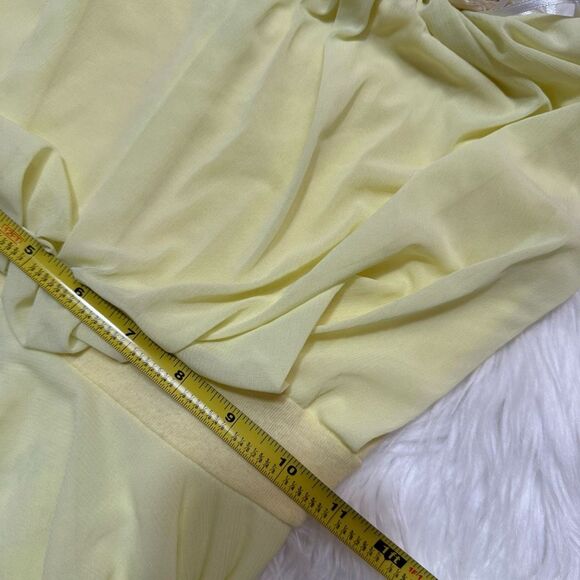 Vintage 1970s 70s Yellow Tunic Top Floral Flower Handkerchief Blouse XS - Picture 6 of 7